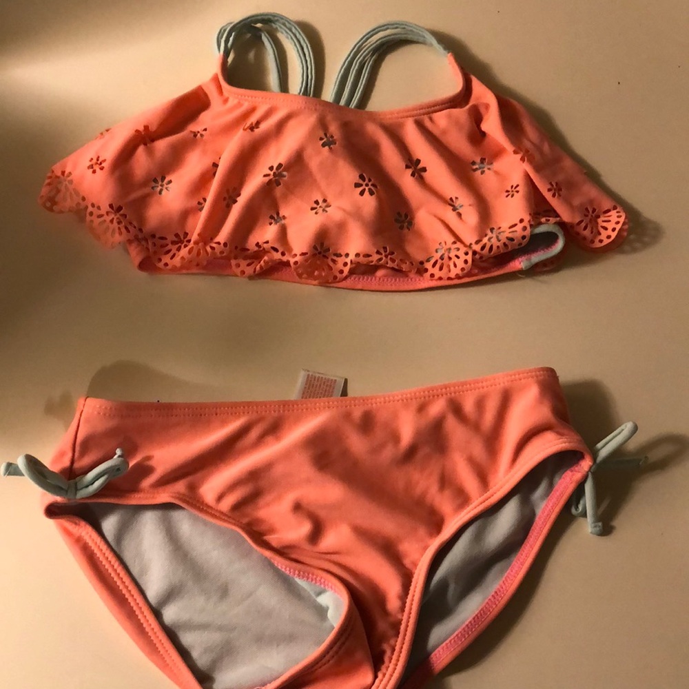 A cute teal and pink bathing suit